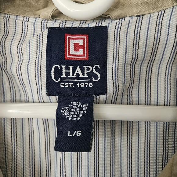 Chaps Vintage Men's Tan Jacket Zip Up Size Large - Picture 3 of 5